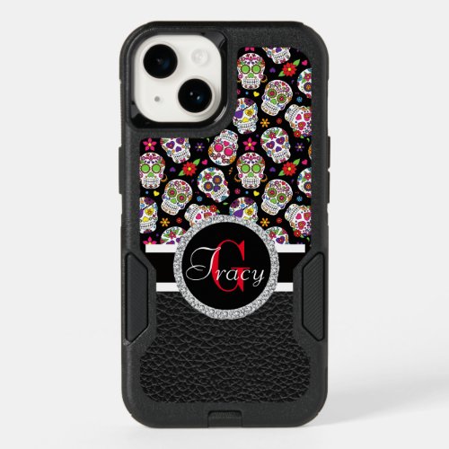 Scary and bloodcurdling intimidating sugar skull OtterBox iPhone 14 case