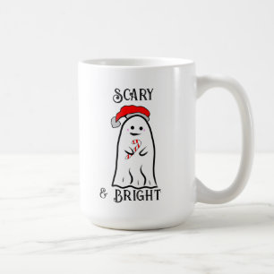 Scary and Bright Candy Cane Ghost Coffee Mug
