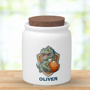 Scary and Funny Basketball Player T-rex Dinosaur Candy Jar
