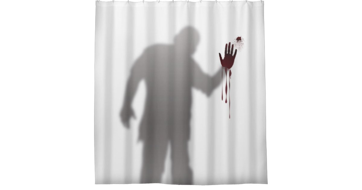 Scary And Horrific Zombie Man Silhouette Shadow Shower Curtain Zazzle Com Scary And Horrific Zombie Man, Scary Shower Curtain