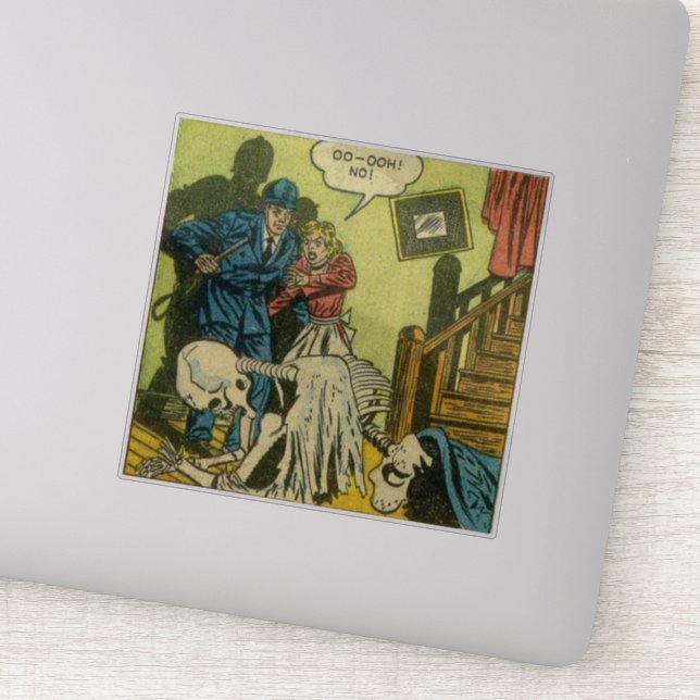 Scary and Vintage horror comics Sticker (Detail)