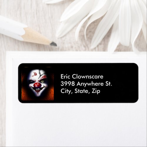 Scary and Wicked Face Clown ZFJG Address Label