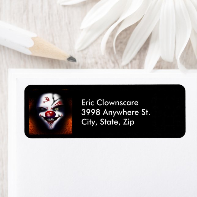 Scary and Wicked Face Clown, ZFJG Address Label (Insitu)
