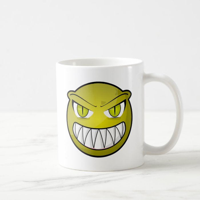 Scary Angry Green Cartoon Face Coffee Mug