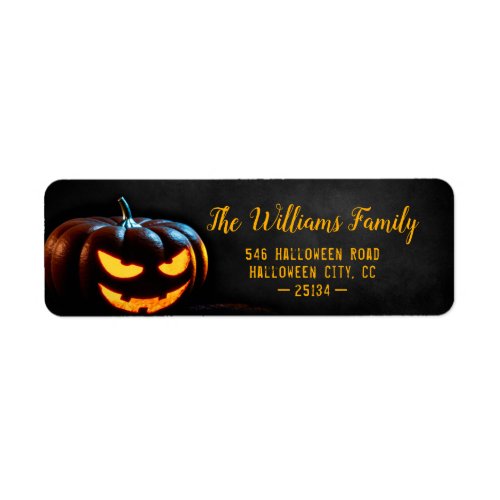 Scary Bad Pumpkin Happy Halloween Address Label