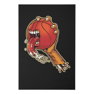Scary Basketball Faux Canvas Print