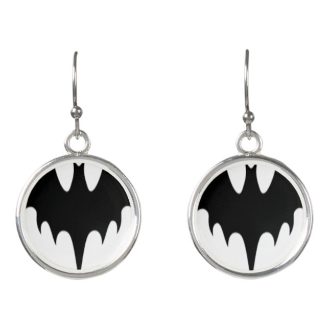 Scary Bat Halloween Drop Earrings (Front)