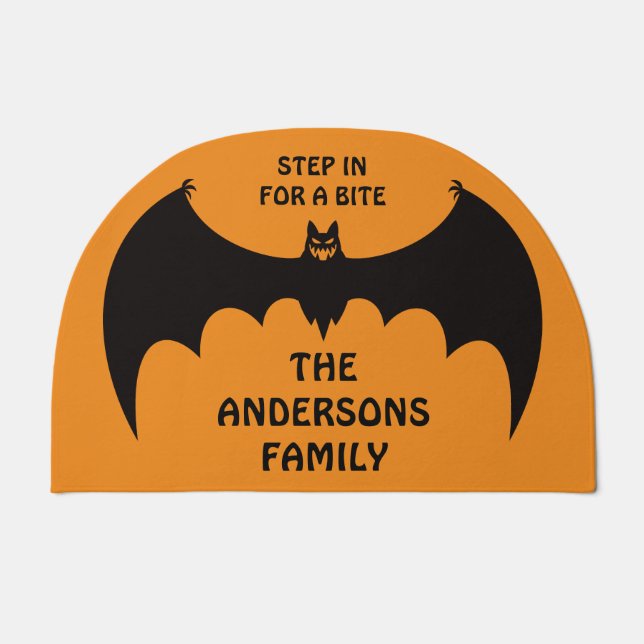 Scary Bat Halloween House Doormat (Front)