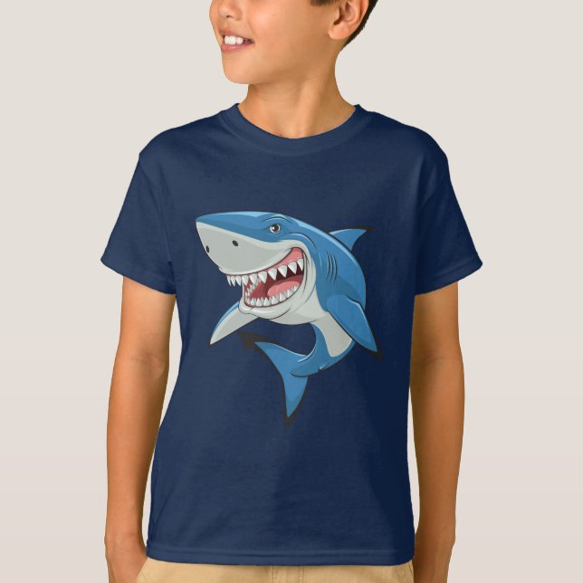 scary beach shark lovers T-Shirt (Front)