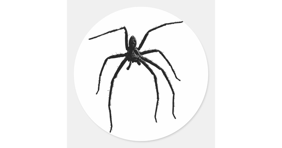 Scary big halloween spider classic round sticker | Zazzle