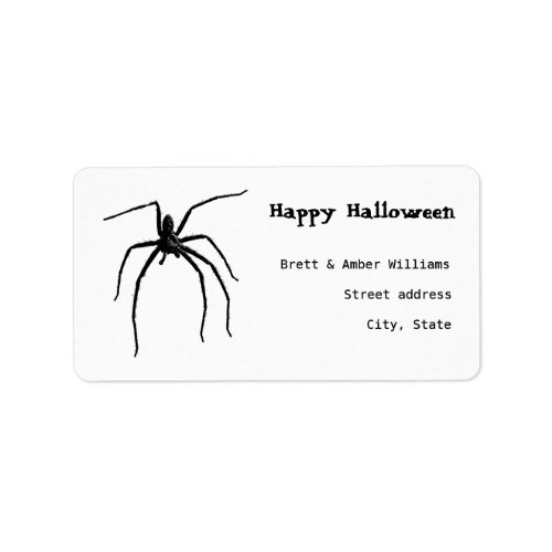 Scary big halloween spider label