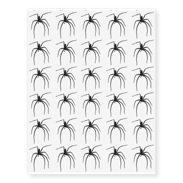 Scary big halloween spider temporary tattoos (Front)