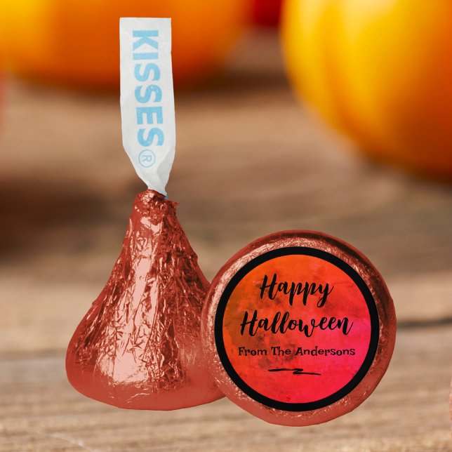 Scary Black and Orange Full Moon Happy Halloween Hershey®'s Kisses® (Creator Uploaded)