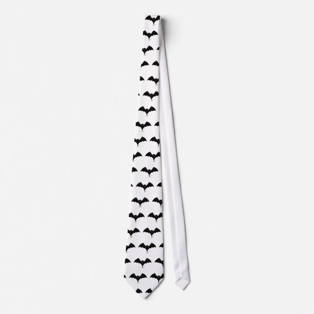 Scary Black Bat Neck Tie (Front)