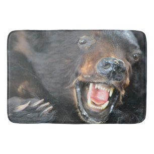 Scary Black Bear Bathroom Mat