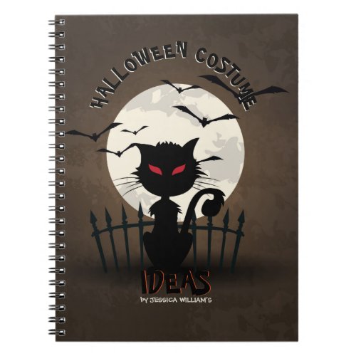 Scary Black Cat Halloween Costume Ideas Notebook