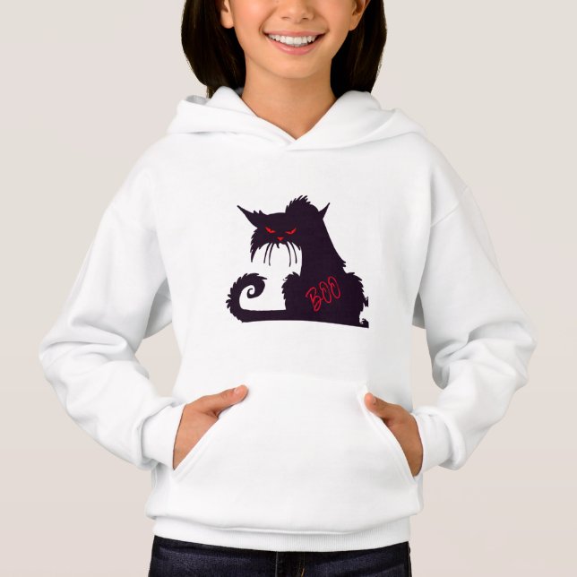 Scary Black Cat Hoodie (Front)