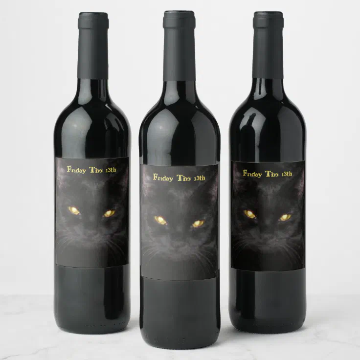 Wine with black cat on label