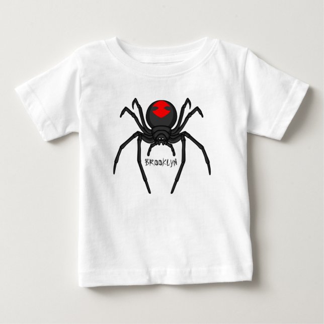 Scary black widow spider cartoon illustration  baby T-Shirt (Front)