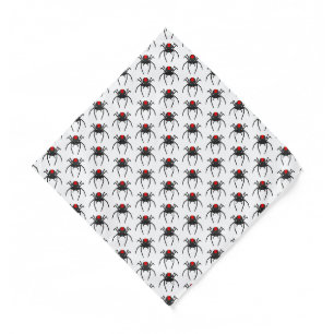 Scary black widow spider cartoon illustration bandana