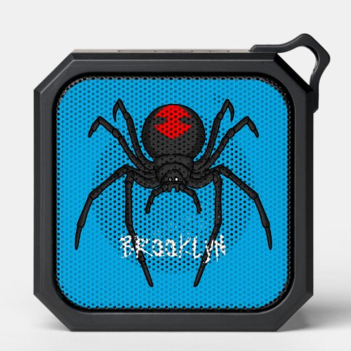 Scary black widow spider cartoon illustration bluetooth speaker