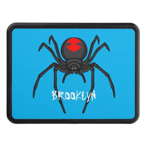 Scary black widow spider cartoon illustration hitch cover