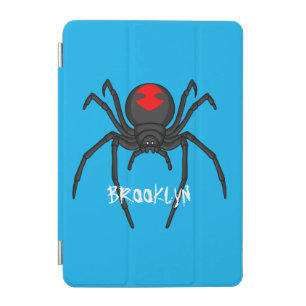 Scary black widow spider cartoon illustration iPad mini cover