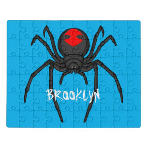 Scary black widow spider cartoon illustration jigsaw puzzle