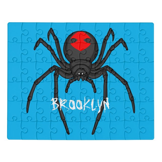 Scary black widow spider cartoon illustration jigsaw puzzle (Puzzle Horizontal)