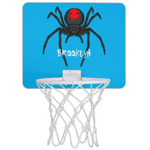 Scary black widow spider cartoon illustration mini basketball hoop