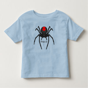 Scary black widow spider cartoon illustration toddler t-shirt