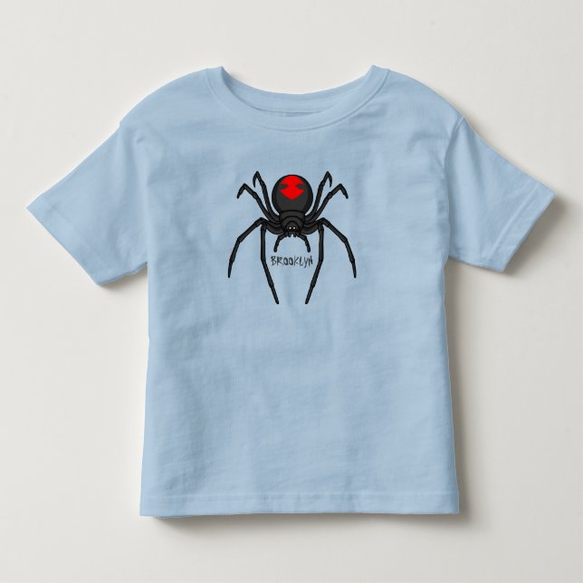 Scary black widow spider cartoon illustration  toddler t-shirt (Front)