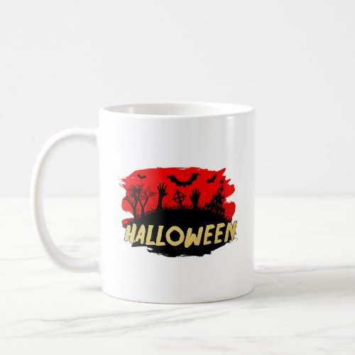 Scary Bloody Cemetery Halloween Undead Party  Coffee Mug