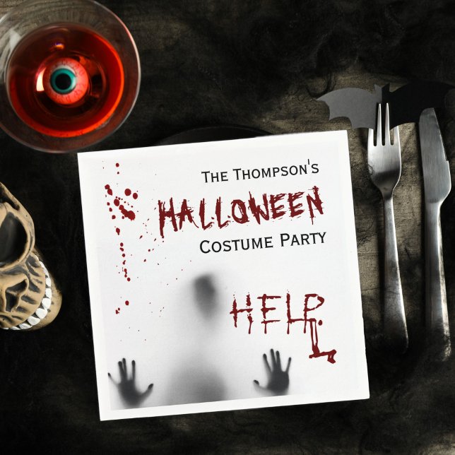 Scary Bloody Halloween Costume Party White Napkin (Creator Uploaded)