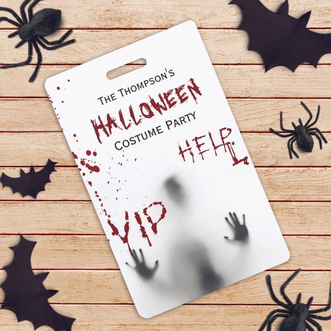 Scary Bloody Halloween Costume Party White VIP Badge (Creator Uploaded)