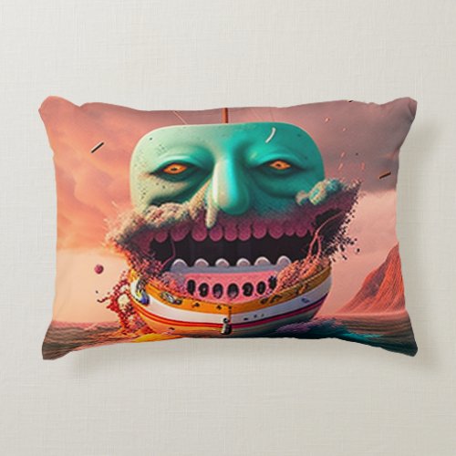 Scary boat accent pillow