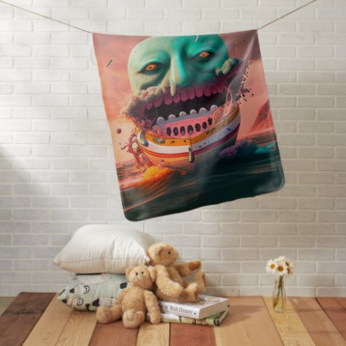 Scary boat baby blanket