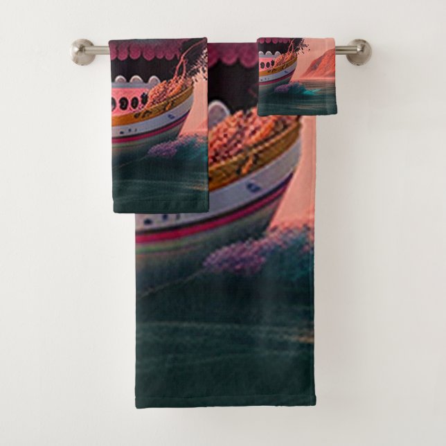 Scary boat bath towel set (Insitu)