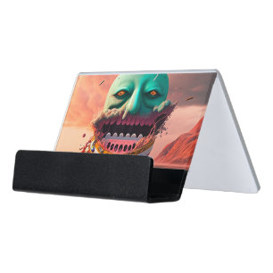 Scary boat desk business card holder