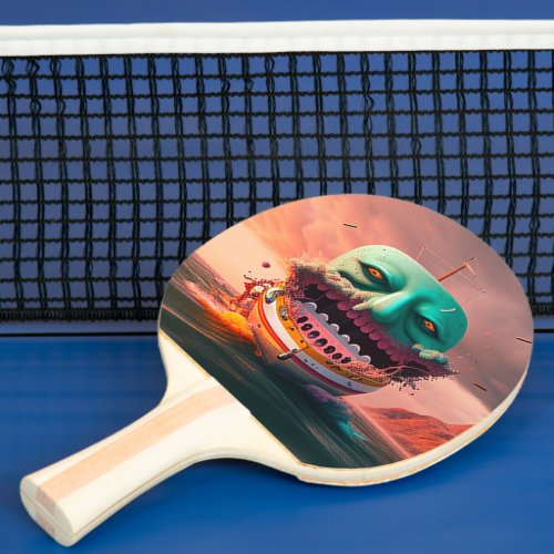 Scary boat ping pong paddle