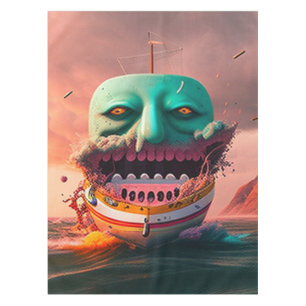 Scary boat tablecloth