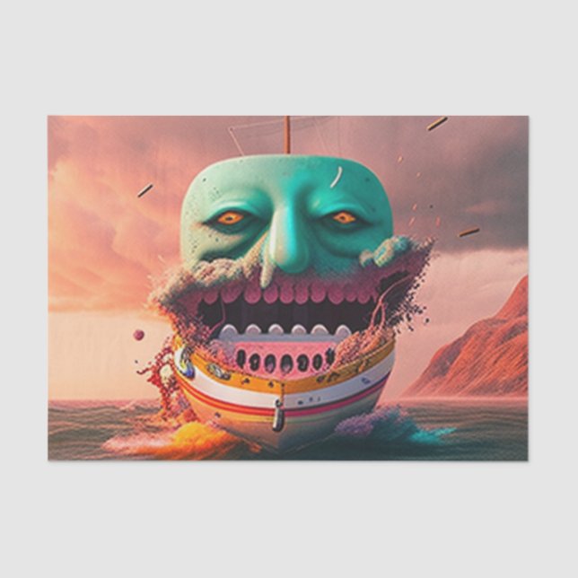 Scary boat tissue paper (Front)