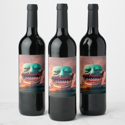 Scary boat wine label