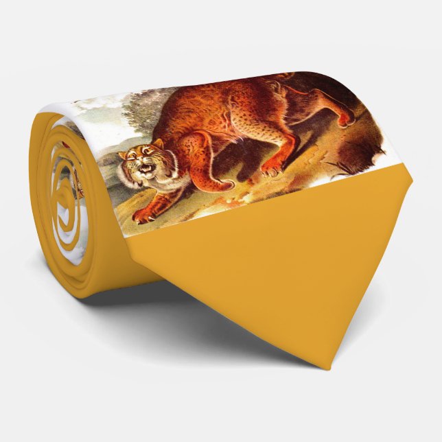 scary bobcat neck tie (Rolled)