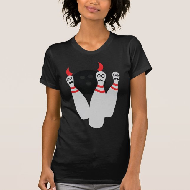scary bowling ninepine devil T-Shirt (Front)