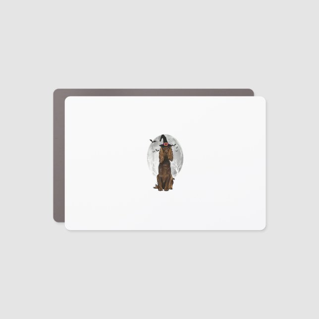 Scary Boykin Spaniel Dog Witch Hat Halloween Car Magnet (Front)