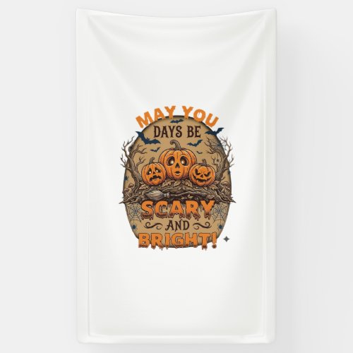 Scary Bright Halloween Pumpkins Bats Broomstick_1 Banner