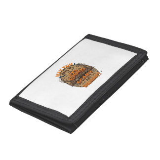 Scary Bright Halloween Pumpkins Bats Broomstick_1 Trifold Wallet