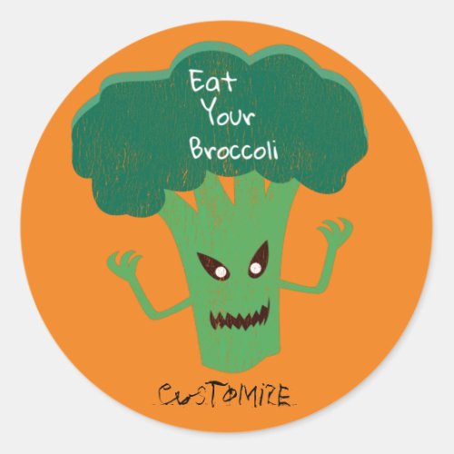 Scary Broccoli Thunder_Cove Classic Round Sticker