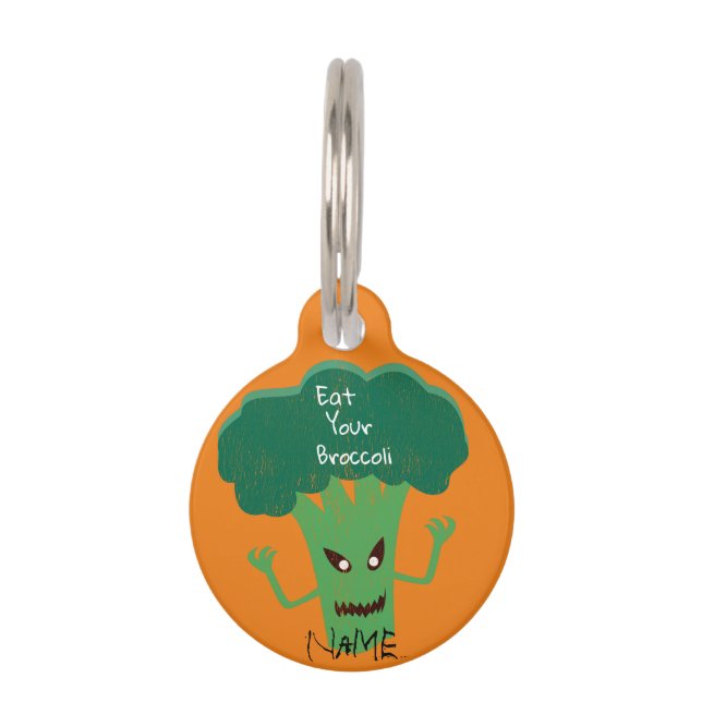 Scary Broccoli Thunder_Cove Pet ID Tag (Front)